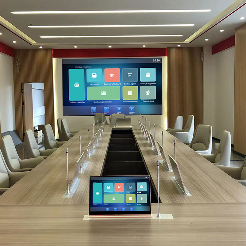 Hidden Desktop Flip up Monitor Paperless Conference System Hidden Desktop Flip up Monitor Paperless Conference System